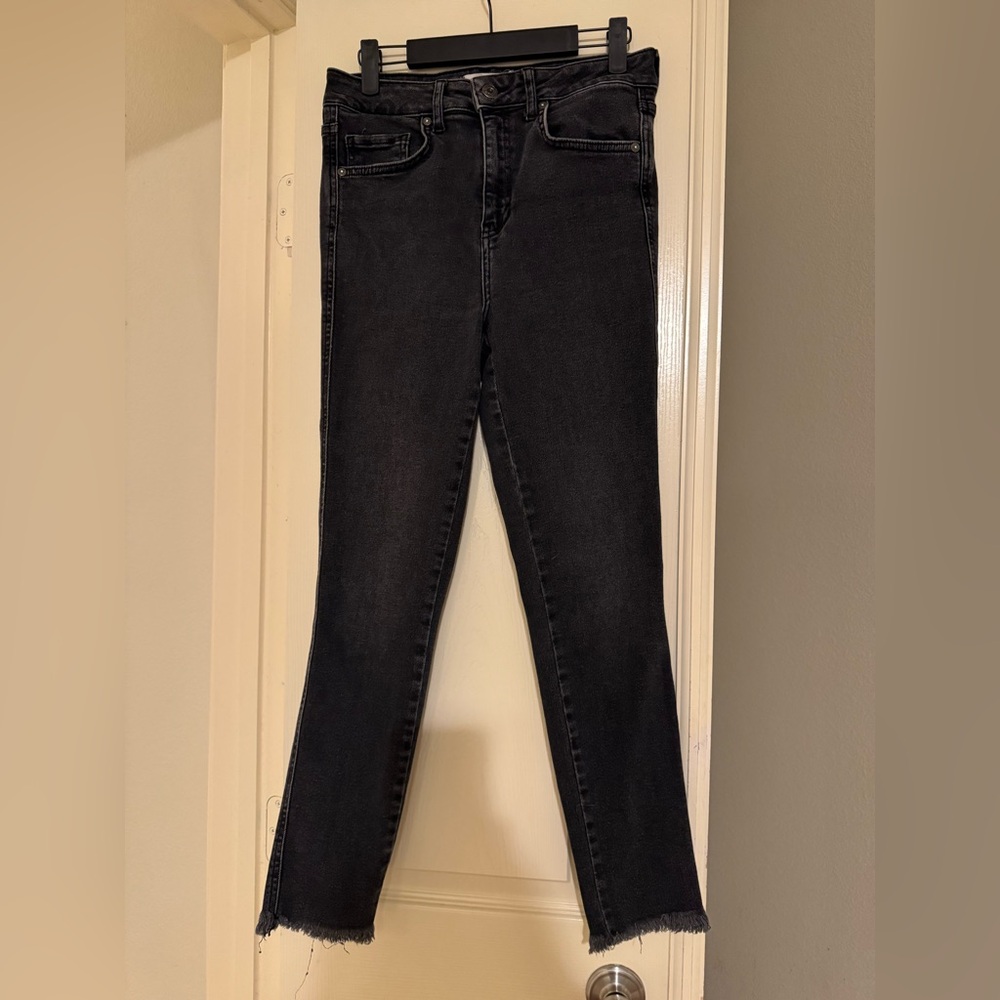 Free People High Waisted Black Skinny Jeans